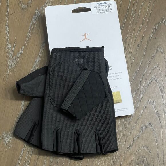 Danskin Fitness Glove Women Extra Large XL Black Half Finger Quilted Gym Workout - Picture 2 of 5